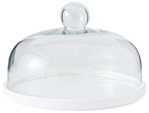 XOOPIT Copertura per Alimenti, Campana Coperchio Microonde,Piatti per Torte Bianchi o cupole per Dolci, espositori per Dolci da tavola da Dessert per Feste Copertura a Cupola in Vetro Cupola per FO