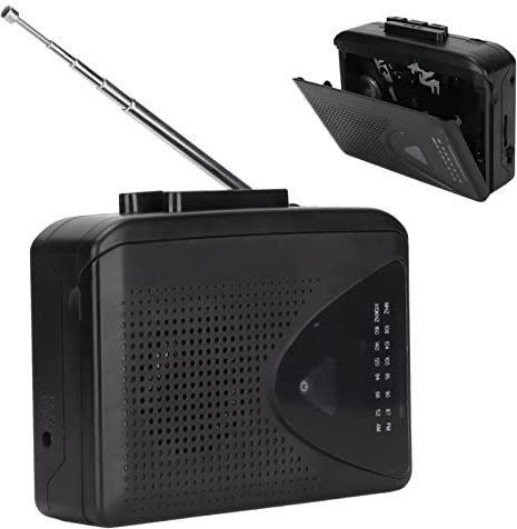 Reproductor de Casete, Radio Portátil Am/FM Estéreo, Grabadora de Reproductor de Cinta Vintage con Conector para Auriculares de 3,5 Mm, Reproductor de Casete de Radio Alimentado