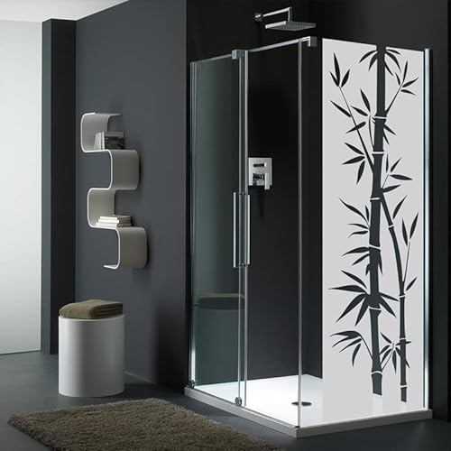 Ambiance Sticker Sichtschutzfolie für Fenster – Selbstklebende Sichtschutzaufkleber für Glas und Duschtür | Exotischer Bambus - H125 x L35 cm