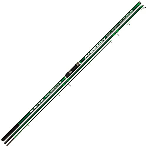 Maver Passion Surf, Canna da pesca surfcasting 3 pezzi, CIMA SENSIBILE in CARBONIO PIENO, Canna da pesca MANEGGEVOLE e VERSATILE, Canna da pesca professionale 4,20 Mt Potenza 150Gr