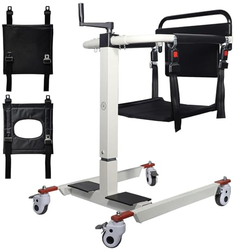 Patient Lift Transfer Chair, Patient Lift Transfer Wheelchair for Home, Wheelchair Lift for Car, Bedside Commode Bathroom Wheelchair for Elderly, Transfer Chairs for Seniors (Without Bedpan)