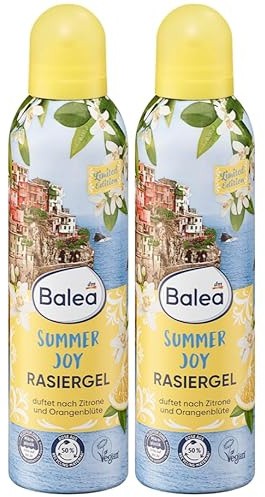 Balea 2er-Set Rasiergel Summer Joy: kühlt die Haut bereits während der Rasur, hinterlässt ein frisches, seidenglattes Hautgefühl, sommerlich frischer Duft verwöhnt deine Sinne (2 x 200 ml), 400 ml