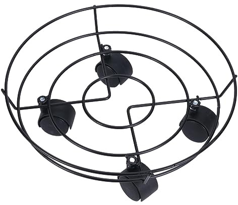 F Fityle Supporto per Piante in Metallo con Ruote, Carrello Porta Fiori per Piante in Vaso in Ferro Resistente con Ruote girevoli Attrezzi da Giardino per, 30 cm