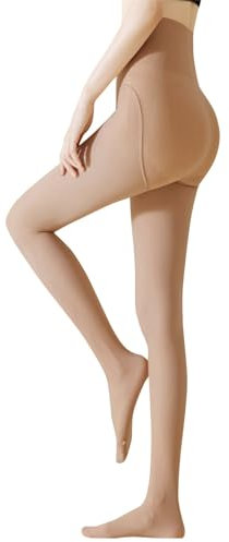 Générique Damen-Strumpfhose, Fleece, gefüttert, für den Winter, dick und warm, schwarz, weich, atmungsaktiv, kaki, 190G