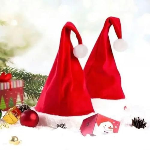 TERPCO Weihnachtsmütze, tanzende Weihnachtsmütze, Partymütze, rot-weiße Weihnachtsmütze, 2 Stück