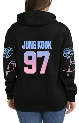 Dolpind Sweat à capuche Jungkook Suga Jimin V Rap Jhope Jin Jin pour femme, Noir 01 Jung Kook, Small