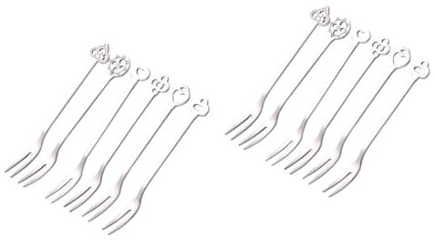 IMIKEYA 12stücke Edelstahl Obstgabeln Set Teilig Wiederverwendbare Dessertgabeln Mit Einzigartigem Design Hochwertige Küchenutensilien Für Salate Snacks Und Fingerfood Elegantes