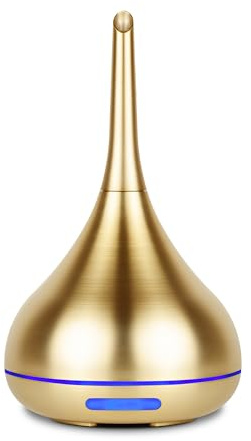 Aerosoul® Drop Aroma Diffuser für Ätherische Öle 100 ml Duftöl Diffuser, Edles Design, Abschaltautomatik, 6h Nebel, 7 LED Licht Aromatherapie Diffuser, Kunststoff Gold-Optik