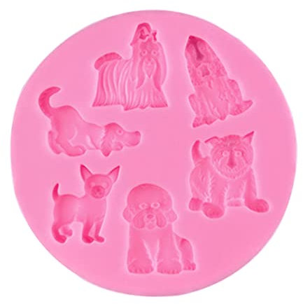 Cabilock 3st Silikonform Selber Machen Cupcake-formen Backen Kuchenform Partyzubehör Für Hundegeburtstage Diy-kuchenform Bonbonformen Schokoladenformen Cakesicles Schimmel Muffinformen Rosa