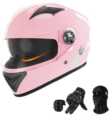 Motorradhelm Full Face Rapid Street Helm Unisex Adult Cool Rider Equipment Four Seasons New Street Touring Motorradhelm Pink