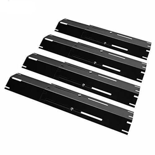 Accessorio Piastra riscaldante per barbecue da 4 pezzi, protezione antifiamma per bruciatori a gas con scudo termico in acciaio porcellana regolabile per impieghi gravosi