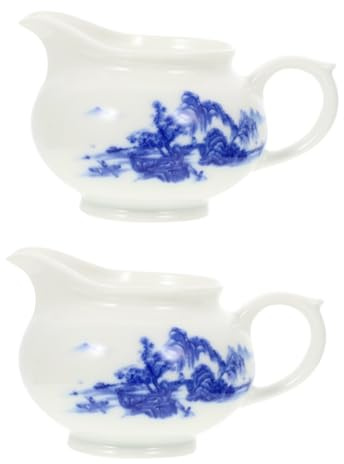 Amosfun 2pcs Thermal Gravy Boat Sauce Jug and White Ceramic Milk Sauce Cup Gravy Dispenser Restaurant Bar Catering Tableware