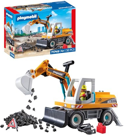 PLAYMOBIL | City Action | Großer Bagger | Baustellen Spielzeug Kind | Bagger Spielset | Spielzeug für Kinder ab 4 Jahren | 71749