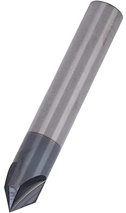 Fraise en Bout de Chanfrein à 3 Cannelures, Fraise en Acier au Tungstène à 90 °, Outil de Sculpture et de Polissage CNC pour la Gravure sur Cuivre et Aluminium (D4*90°*50L)