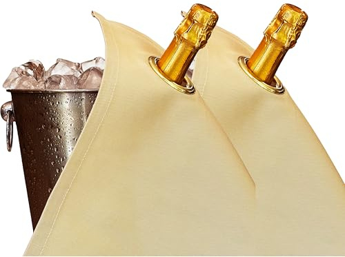Classic BottleCloths, 42 cm, Cotton, Corner Metal Ring (Gold with Gold Ring, Pack of 2)