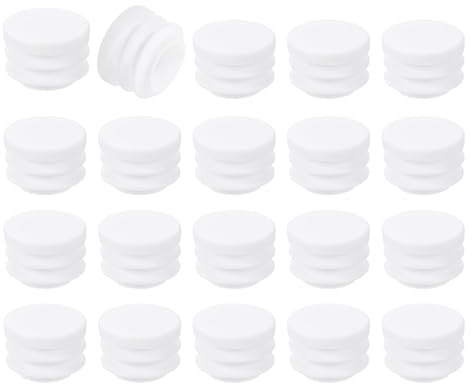 QUARKZMAN 20 Stück Runde Blindstopfen, Abdeckkappen für Bohrlöcher, 18mm (0,71 Zoll) Kunststoff Möbel-Abdeckkappen, Gleitschutz für Stuhl, Sofa, Tisch, Regal, Weiß