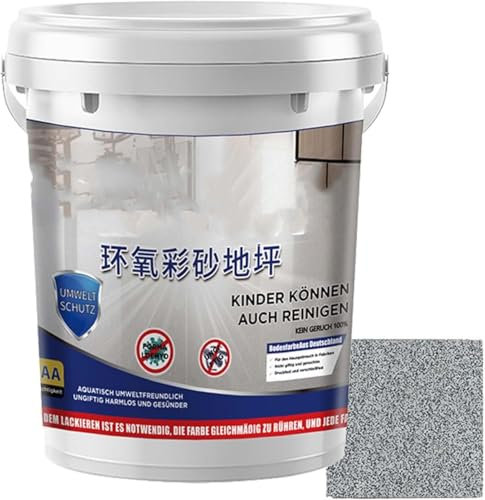 BSZYFQVE Hochglänzende Epoxid-Bodenfarbe mit Marmoreffekt, Garagenbodenfarbe, wasserfeste Epoxid-Bodenfarbe auf Wasserbasis, schnelltrocknend