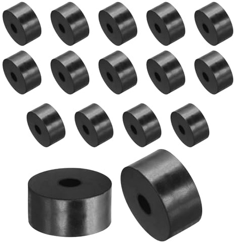 QUARKZMAN 16 Pz Distanziatore Rotondo Gomma, 40x8x20 mm (OD*ID*Spessore) Anello Rotondo Antivibrante Boccola In Gomma - Versatile per Edilizia, Automotive, Nautico e Elettrodomestici
