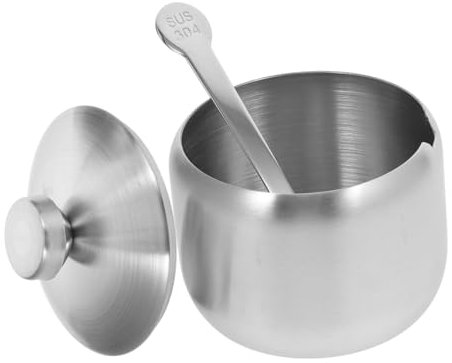 Amosfun Pot à Sucre Acier Inoxydable avec Couvercle Distributeur De Sucre Récipient à Assaisonnement pour Comptoir De Cuisine