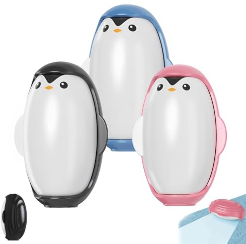 Bootoow Rodillo de Pelusa Reutilizable, 3 Unidades, diseño de pingüino, Lavable, Reutilizable, Adecuado para Pelo de Mascotas, Adecuado para Ropa, Viajes y Trabajo en casa