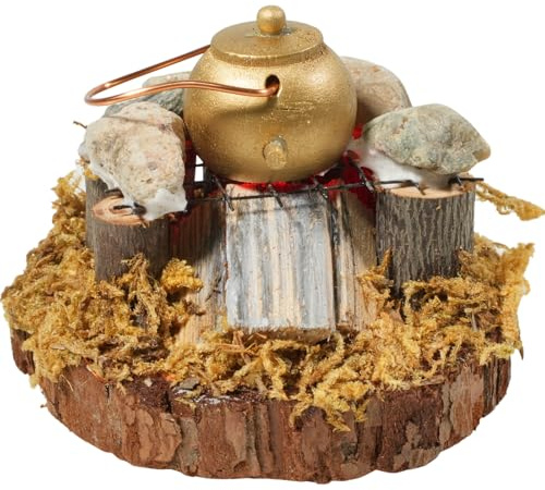 KUPITM6 Garten-Accessoires, Garten, Lagerfeuer, Krippe, Zubehör, Miniatur-Kamin, Krippe, LED für Grundstückstür, Puppenhausdekoration