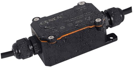 HAMPPLIES Outdoor Electrical Junction Box with Cable Connector Sealed Insulation for Low High Voltage Garden Lights Black Material UV Resistant Cable Diameter