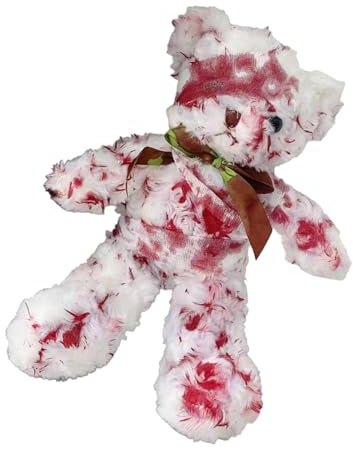 Kfwfuaee Jouet en peluche d'ours blessé gothique avec des cicatrices réalistes Halloween Cosplay Prop Horreur Party Doux PP Coton Halloween Handicapés Ours sanglants Jouet en peluche blessé, taille