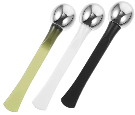 IWOWHERO 3 Stück Teiliges Eye Massage mit Löffel und Stab Tragbarer Augenmassage stick Durchblutung Anti falten wirkung und Augenpflege Geeignet für Gesichtsmasken und Kosmetikapplikation