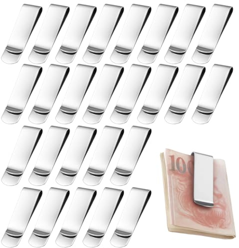 Geldklammer, 26 Stück Geldclips für Geldscheine, Stabile Geldklammern für Herren, Praktische Geldscheinklammern zur Aufbewahrung von Banknoten, Ideal für Reisen und Alltag