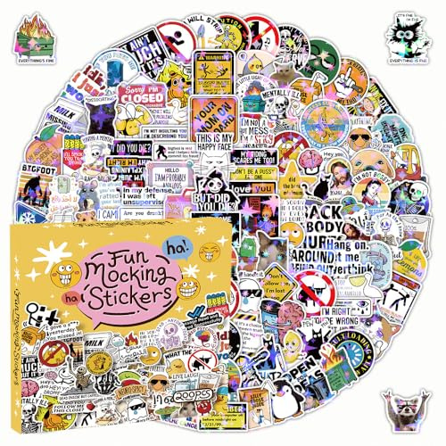 200Pcs Sarcastic Humor Stickers Funny Quote Vinyl Decals for Laptops Skateboards Luggage Helmets Bikes and Phones Fans Lovers and Sassy Vibe Enthusiasts