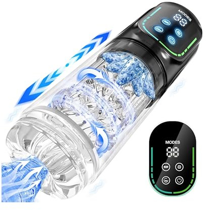 Elektrischer Männer Masturbator mit 10 Vibrations & 10 Saugstufen, Automatischer 3D Innenkanal, Weiche Hülle aus TPE, Wiederaufladbares Solo Sexspielzeug für realistische Stimulation