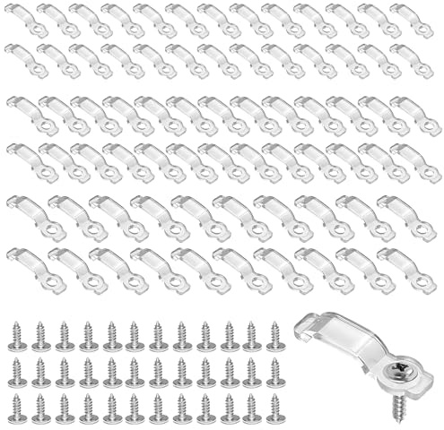 SJUNJIE 200 Stück LED Strip Befestigung 8mm,9mm,10mm LED Streifen Halterung Kunststoff LED Streifen Befestigung mit 200 Schrauben für Befestigung von Lichtleisten Behoben Lichtschlauch Befestigung