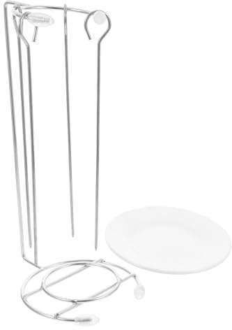 Supvox Grillspieße Rack aus Edelstahl mit Integriertem Tropfschalen Auffang Vertikaler Spießhalter für Sicheres und Einfaches Grillen von Schaschlik und Fleisch Pflegeleicht