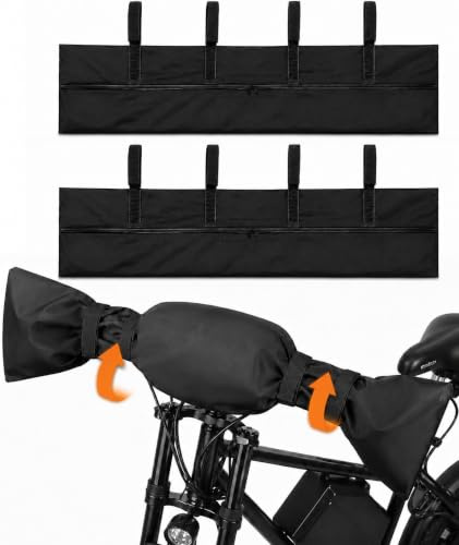 2er Pack Lenker Schutzhülle für E-Bike & Fahrrad - Wasserdicht Transportschutz Lenkerschutz für Heckträger & Dachträger - Universelle Fahrrad Lenkerabdeckung mit Klettverschluss, Schwarz