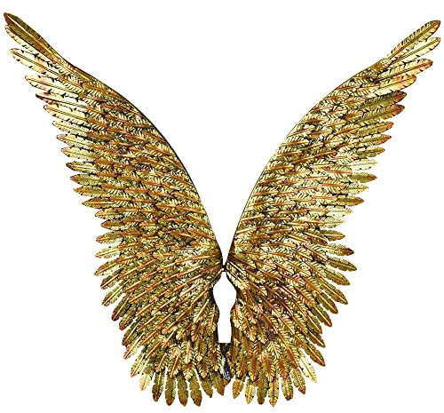 ENGELSFLÜGEL-WANDDEKO „VILLA CUPIDON“ – 2 Flügel aus Eisen Antik Shabby Chic Romantische Wanddekoration Metall Vintage Deko Landhausstil Höhe je 100 cm Gesamtbreite 102 cm Klappbar mit Aufhängung