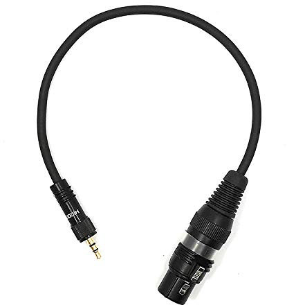 SC-AK600-MF-0200 2m Câble micro mini jack 3,5 mm vers XLR femelle pour appareils photo reflex numériques avec connecteurs plaqués or