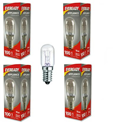 4 Fridge Bulb 15W E14 SES Replacement Appliance Small Screw Lamp Bulb Warm White