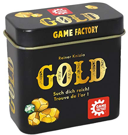 Game Factory 646252 Gold, Mini-Kartenspiel in handlicher Metalldose, ab 6 Jahren, ideal als Reisespiel oder Geschenk, für 2 bis 5 Spieler
