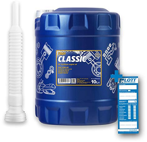 10L Mannol Classic 10W-40 Motoröl 502.00 505.00 / MB 229.1 / ACEA A3/B4 / RN0700 + Auslaufschlauch
