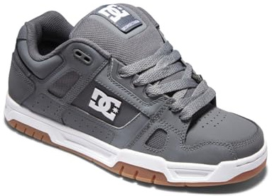 DC skor herr stag sneakers, Grå gummi, 41 EU