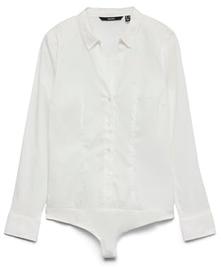VERO MODA Damen Vmlady L/S G-streng skjorte ny noos Langarmshirt, Snow White, L EU