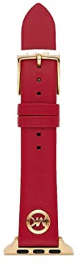Michael Kors Armband kompatibel mit Apple Watch, 38/40/41 mm 18 mm Rotes Leder, MKS8045