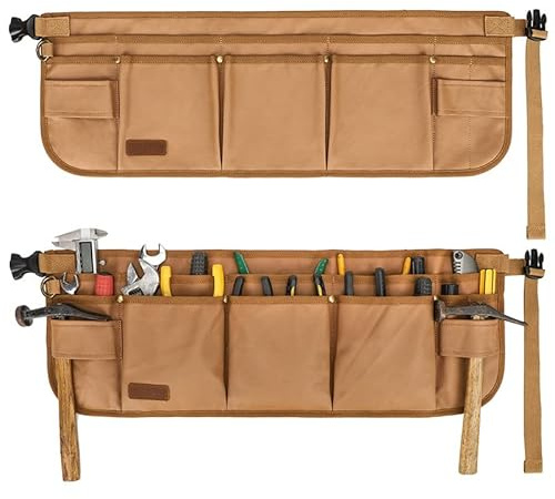 Tool Belt Pouches for Men Utility Belt Electrician Tool Bag Canvas Gardening Waist Tool Pouch with 13 Pockets for Men Women Carpenters Electricians Mechanics, Adjustable