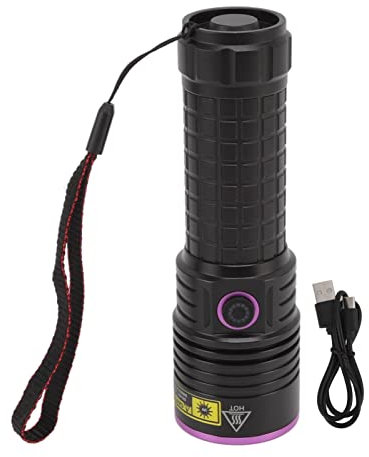 Haofy Linterna Ultravioleta Y48 365nm Linterna de Luz Negra Recargable para Detector de Dinero, Orina de Mascotas, Manchas de Mascotas, Emergencias, Senderismo