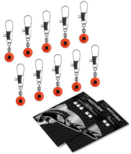 NEU AMZfishing® 10x Laufwirbel für Posen,Futterkörbe & Grundbleie | Friedfischangeln | Karpfenzubehör | Karpfenangeln Zubehör | Angelzubehör | Angeln Zubehör | Posenwirbel (10 Stück, c: #L)