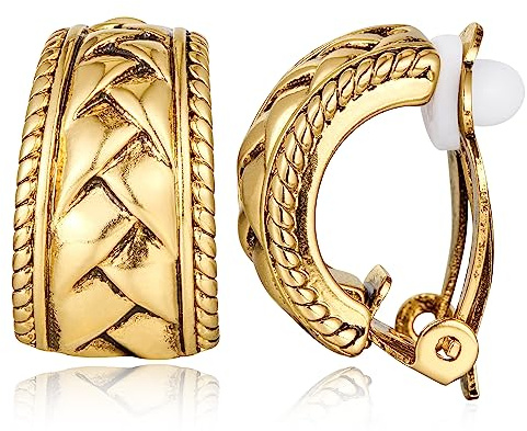 HolidayQbee Damen Ohrclips Gold Handgefertigte, Allergiefreie & Farbbeständige Clip-Ohrringe – Stilvolles Accessoire für Alltag & Feste – Elegantes Geschenk für Frauen ohne Ohrlöcher