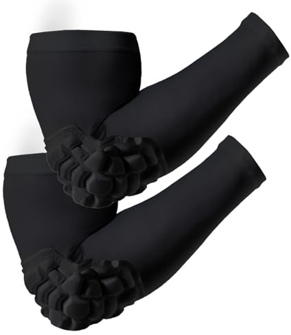 SZKANI Arm Sleeves with Elbow Pads Arm Pad Sleeve for Kid, Youth and Adult, Wrestling Elbow Pad for Kind of Sports(Black_M_2 Pcs)