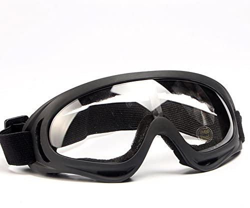 Schutzbrille Winddichte Skibrille UV-Schutz Geschlossene Staubdichte Sportbrille Helmkompatible für Radfahren Skifahren Motorrad, Unisex - Klar