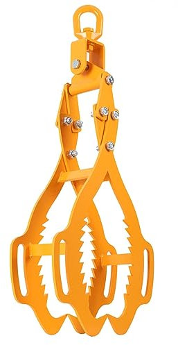 SUDEG Profi Forstzange 3-25 Zoll, Schleppzange mit 4 Krallen, drehbare Holzzange aus Kohlenstoffstahl, Tragfähigkeit 1500kg, gezahntes Klauendesign, Holzgreifer, Hakenzange für LKWs Traktoren