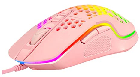 Gatuida Gaming Mouse Glowing Ergonomic Computer Mouse Hollow Design for Laptop Game Controller